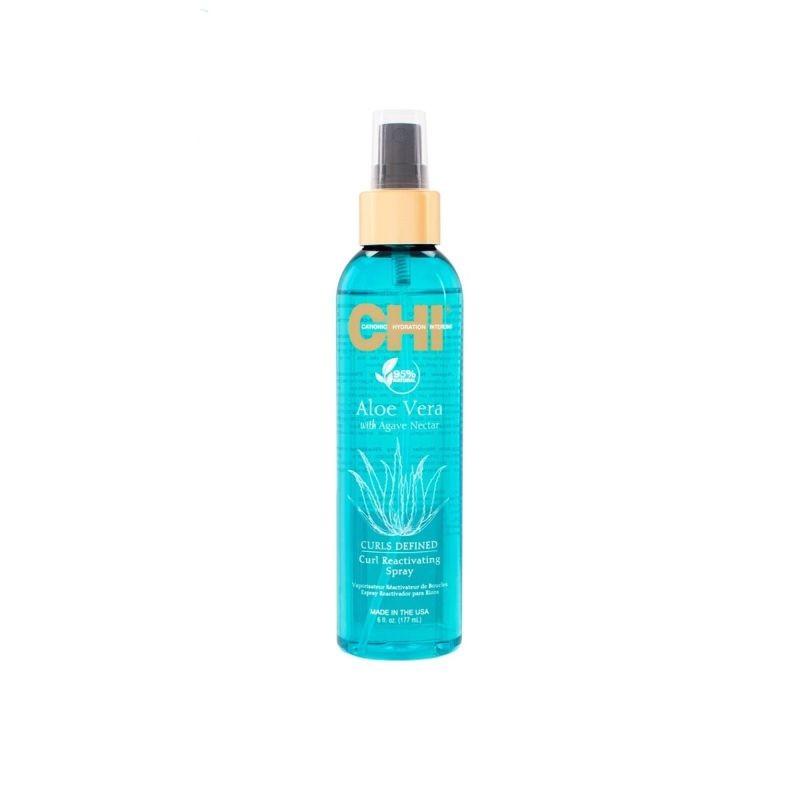 CHI Curls Defined Curl Reactivating Spray Curl highlighting spray with aloe vera and agave juice 177ml + gift Previa hair product