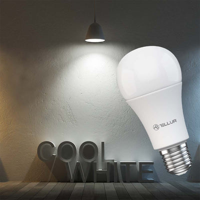 Лампа Tellur Smart WiFi E27, 9 Вт, белый/тёплый, диммер