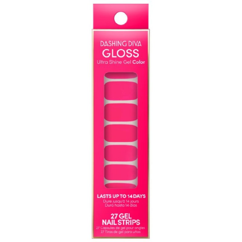 Наклейки с гелевым эффектом для ногтей Dashing Diva Gloss Color Gel Nail Strips All Out Diva GCU06 27 шт.