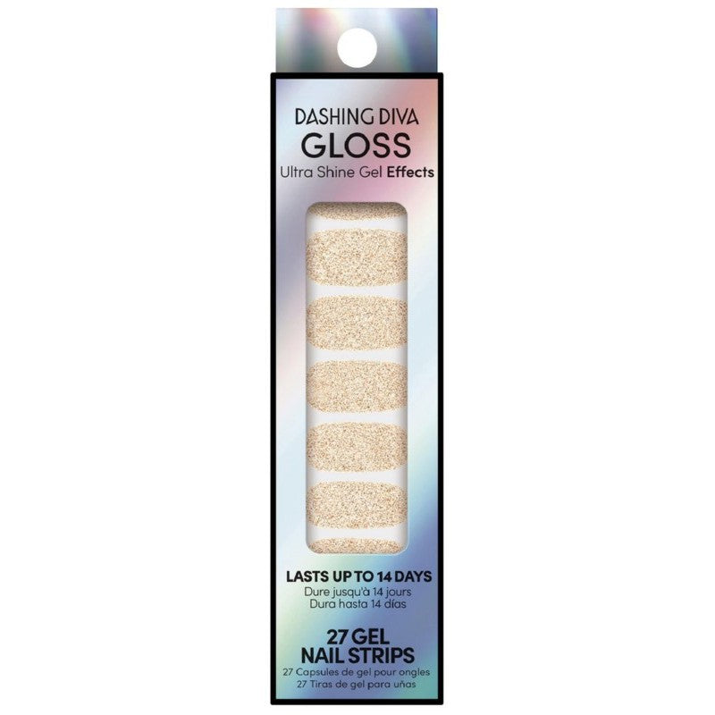 Наклейки с гелевым эффектом для ногтей Dashing Diva Gloss Color Gel Nail Strips Gold Powder GCU08 27 шт.