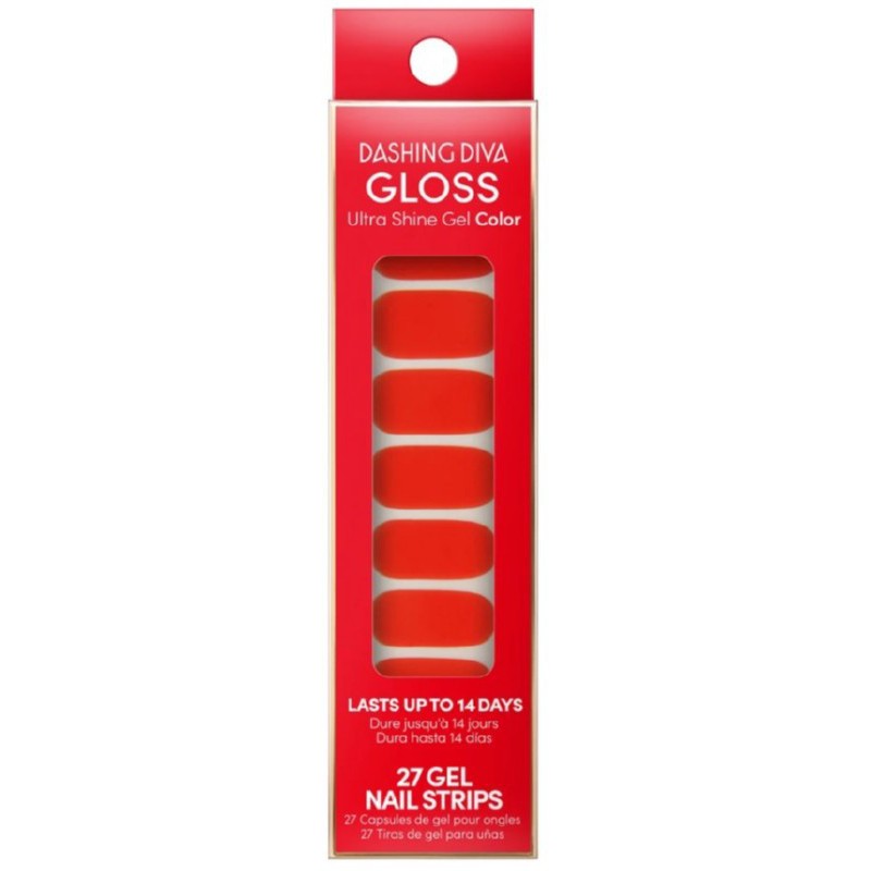 Gelio efekto lipdukai nagams Dashing Diva Gloss Color Gel Nail Strips Poppy Power GCU05 27 vnt