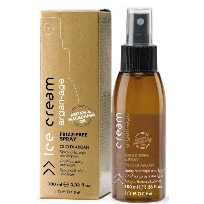 Hair smoothing spray Inebrya Ice Cream Frizz-Free Spray ICE6189, light texture, suitable for all hair types, 100 ml