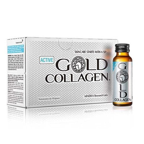 Добавка к пище Gold Collagen Active рекомендуется для людей, занимающихся спортом или ведущих активный образ жизни 10x50 мл + в подарок средство для волос Previa