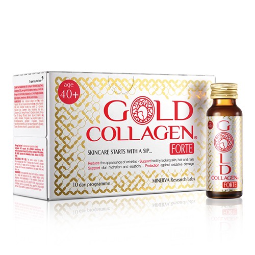 Gold Collagen Forte maisto papildas rekomenduojamas +40 10x50 ml +dovana Previa plaukų priemonė