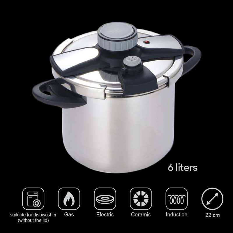 Pressure cooker Zyle ZY206PCCT, 6 liter capacity, stainless steel