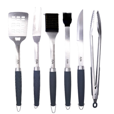 Grilio įrankių rinkinys Zyle BBQ Tool Set ZY101SET, rinkinyje 6 vnt. įrankių, lagamine