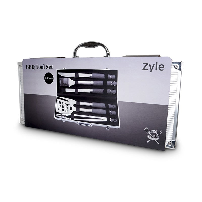 Набор инструментов для гриля Zyle BBQ Tool Set ZY101SET, 6 предметов в наборе. инструменты в чемодане