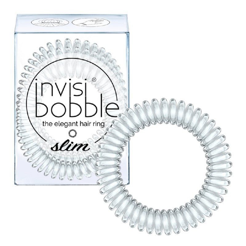 Rubber bands for hair Invisibobble Slim Crystal Clear 3 pcs