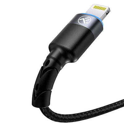 Кабель передачи данных Tellur USB — Lightning LED, нейлоновая оплетка, 1,2 м, черный