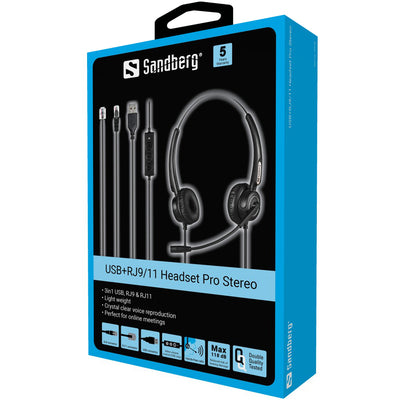 Sandberg 126-30 USB+RJ9/11 Гарнитура Pro Stereo 