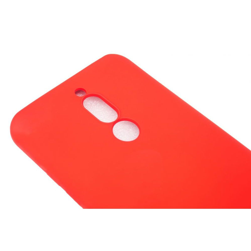 Xiaomi Redmi 8 Soft Touch силиконовый чехол с ремешком красный