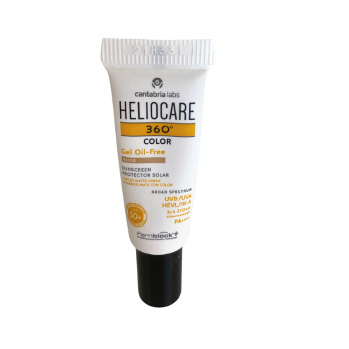 Heliocare 360 OIL-FREE Apsauginis gelis nuo saulės SPF50+, 3 ml (Beige)