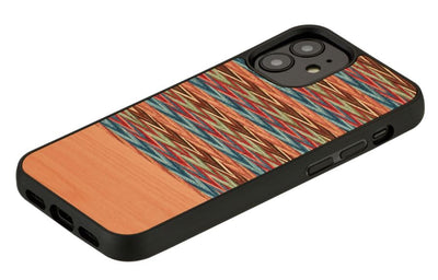 Чехол MAN&amp;WOOD для iPhone 12 mini коричнево-клеточный, черный
