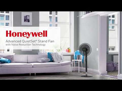 Honeywell HSF600WE4 šiuolaikinis besisukantis stovas ventiliatorius su naujausia tylos technologija