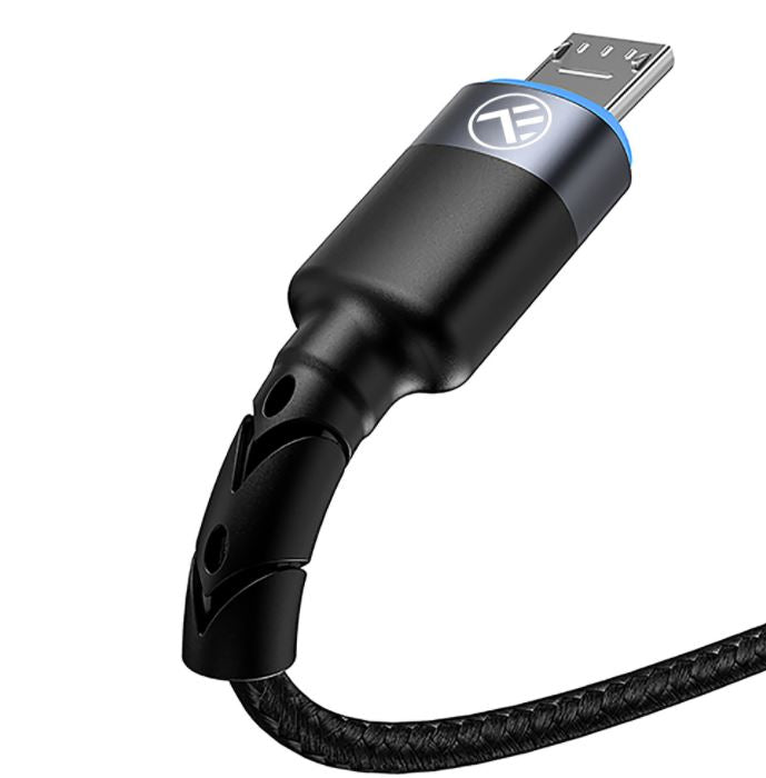 Кабель для передачи данных Tellur USB-Micro USB со светодиодной подсветкой, нейлоновая оплетка, 1,2 м, черный
