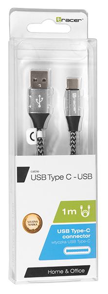 Tracer 46265 USB 2.0 Type CA Male 1m Black Silver 