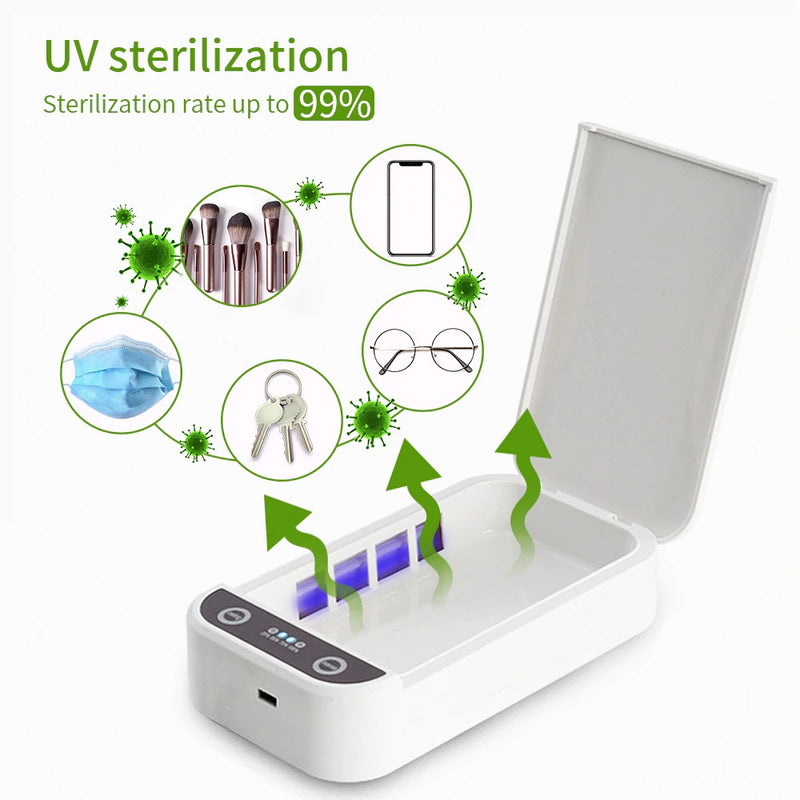 УФ-стерилизатор подходит для телефонов, масок для лица.