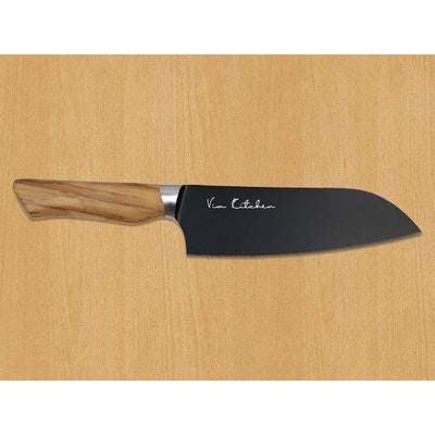 Japanese chef's knife Santoku Satake Olive Black
