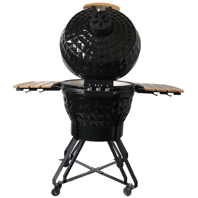 Kamado grill with accessories Zyle 62 cm, X Large Diamond, ZY24KSBLDISET, black 