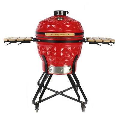 Kamado grill with accessories Zyle 62 cm, X Large Diamond ZY24KSRDDISET, red