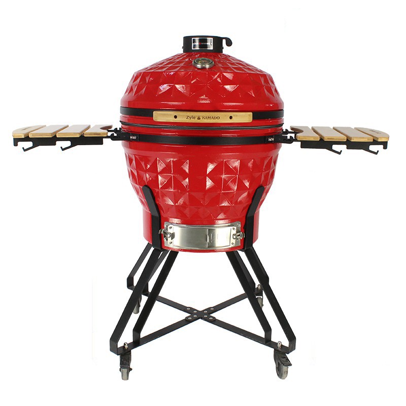 Kamado grill with accessories Zyle 62 cm, X Large Diamond ZY24KSRDDISET, red