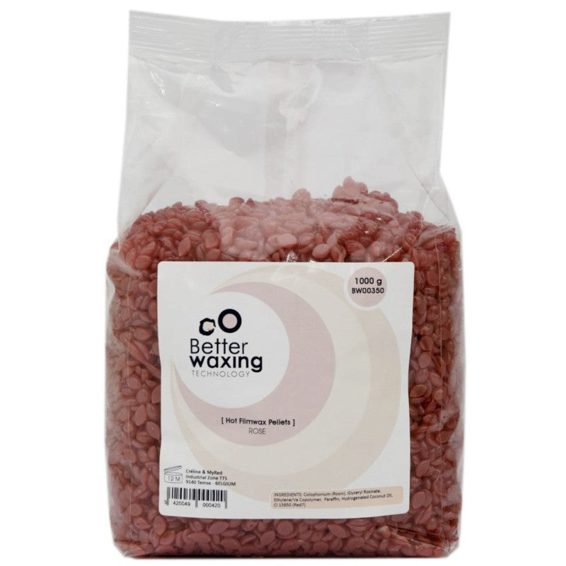 Karštas vaškas-plėvele dengtos granulės Better Waxing Technology BW00370, rožinis, 1000 g