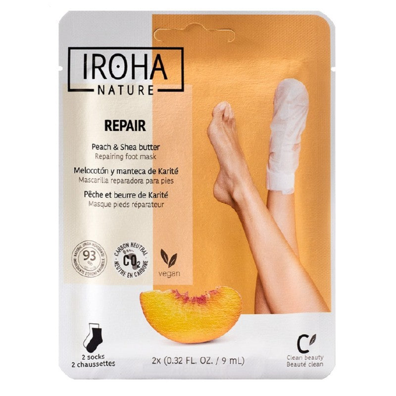 Kaukė pėdoms Iroha Repairing Peach Foot Socks INFOOT2 su persikų ekstraktu, 1 pora