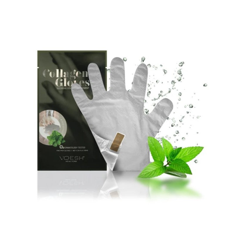 Hand mask Voesh Collagen Gloves VHM212PEP, with phytocollagen and peppermint, has UV/LED protection, 1 pair of gloves