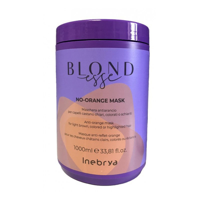 Маска для темных волос Inebrya Blondesse No-Orange Mask ICE26241, убирает нежелательный оранжевый оттенок, 1000 мл