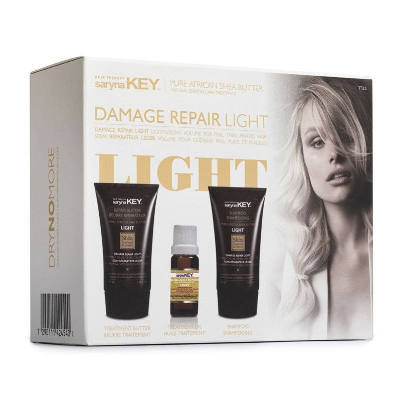 Saryna KEY Damage Repair Light Treatment Travel Set DLBOSKIT for damaged hair + luxury home fragrance/candle gift