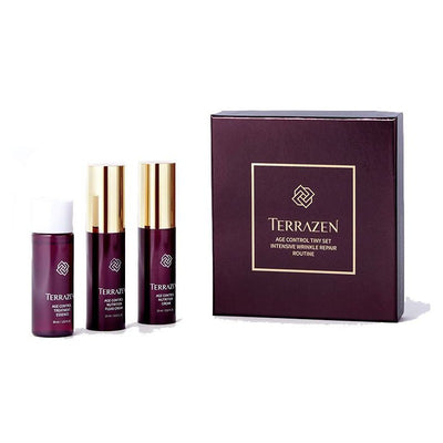 Kelioninis veido priežiūros priemonių rinkinys Terrazen Age Control Tiny Set TER86813, odos senėjimą stabdančios priemonės, 3 dalių