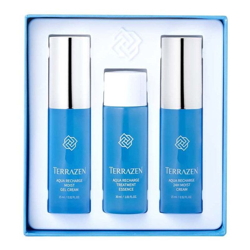 Travel face care set Terrazen Aqua Recharge Tiny Set TER86815, intensive moisturisers, 3-piece