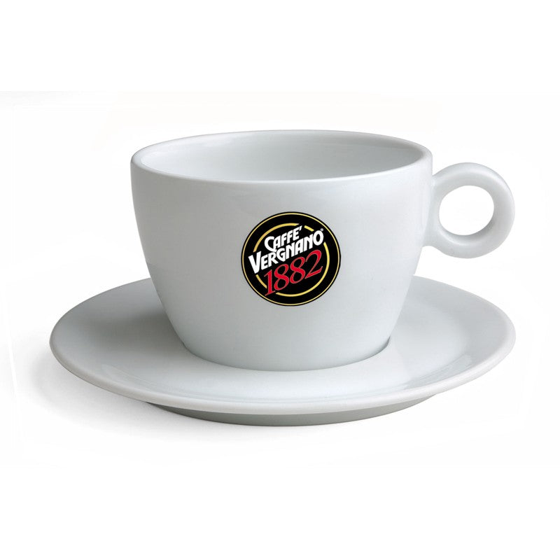 Ceramic mug Vergnano Caffe Vergnano, 220 ml, with saucer