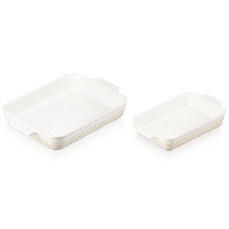 Set of ceramic baking dishes Le Creuset 79033007160000, 32 and 25 cm, cream color