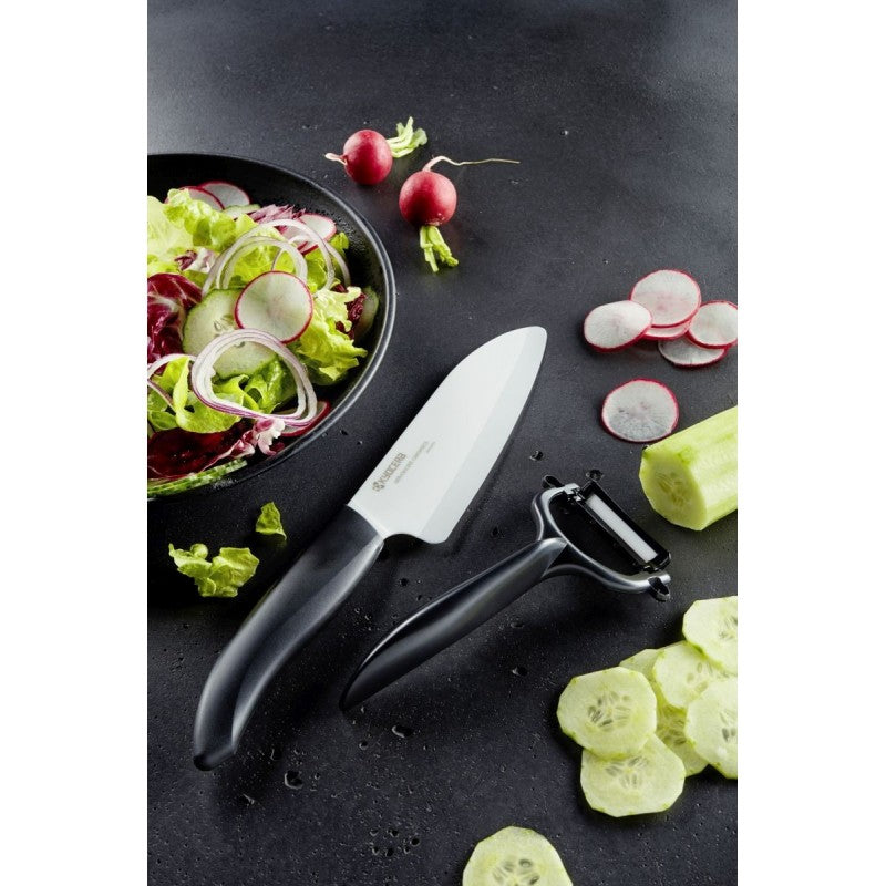 Керамический нож Сантоку + бритва