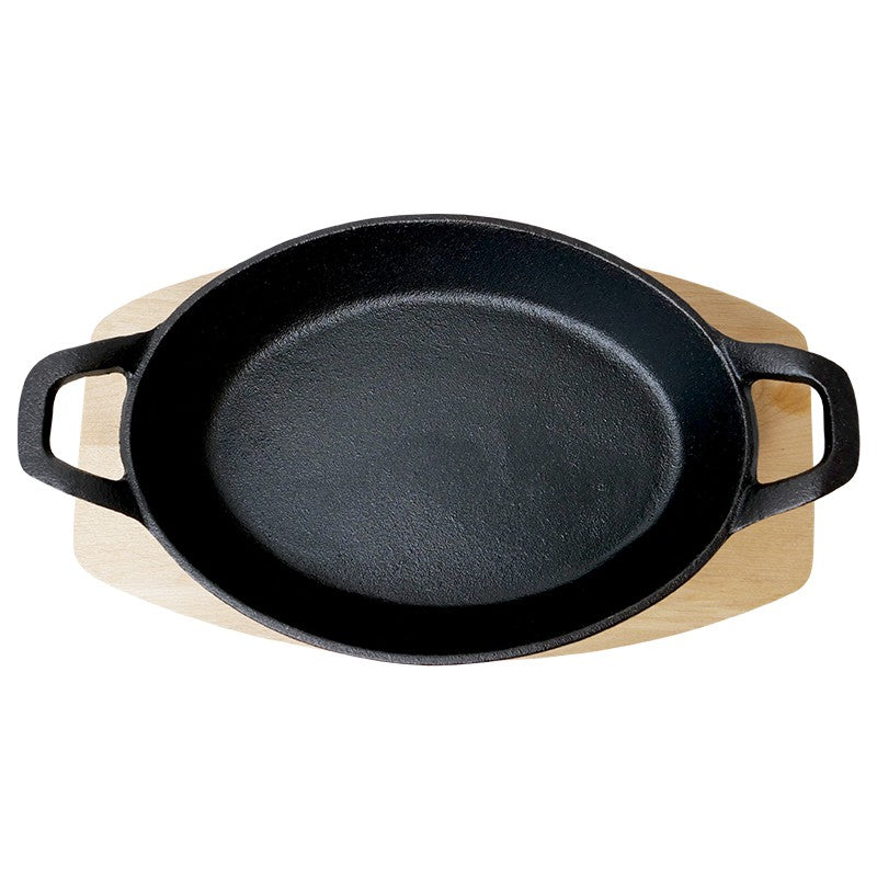 Cast iron frying pan with wooden tray Zyle ZY124KI