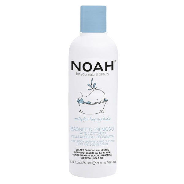 Noah Kids Creamy Shower Lotion Kreminis kūno prausiklis su pienu ir cukrumi vaikams, 250ml
