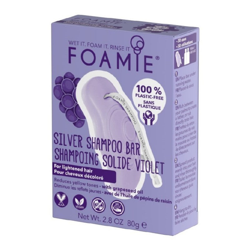 Kietasis šampūnas Foamie Shampoo Silver Linings FMSBSL2001, skirtas šviesiems, išsausėjusiems plaukams