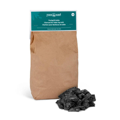 Hardwood charcoal for portable barbecues