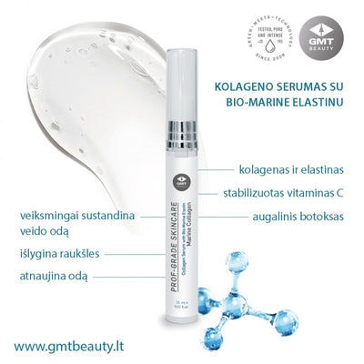 GMT Beauty Kolageno serumas su Bio-Marine elastinu 15 ml +dovana