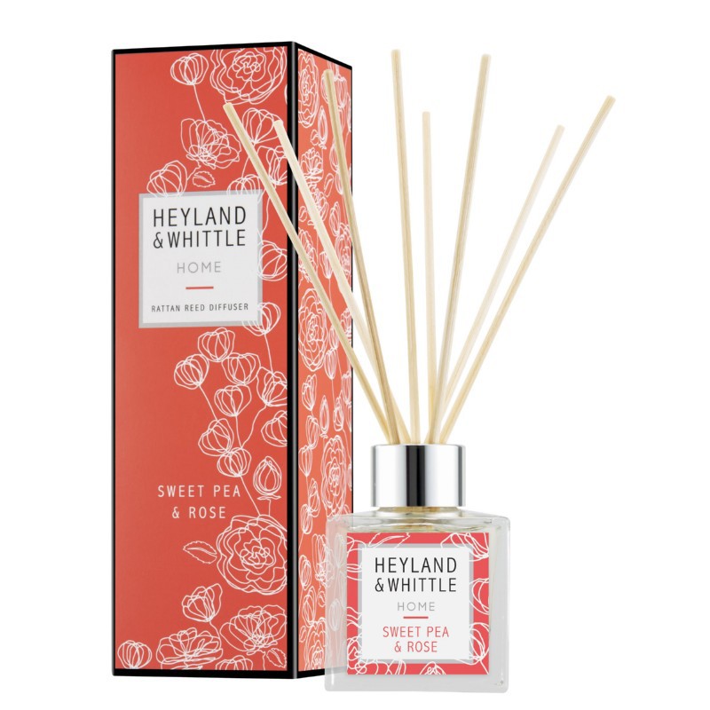 Kvapas namams su lazdelėmis Heyland & Whittle Home Sweet Pea & Rose Reed Diffuser HW474, 100 ml