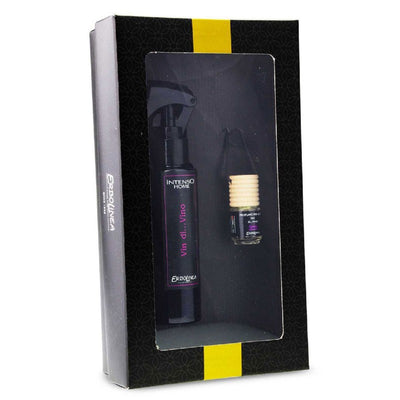 Home fragrance set Erbolinea Prestige Vin Di Vino ERBGIFTPACK3, includes: spray fragrance for home and fragrance for car, 100 ml and 5 ml + gift Previa hair product