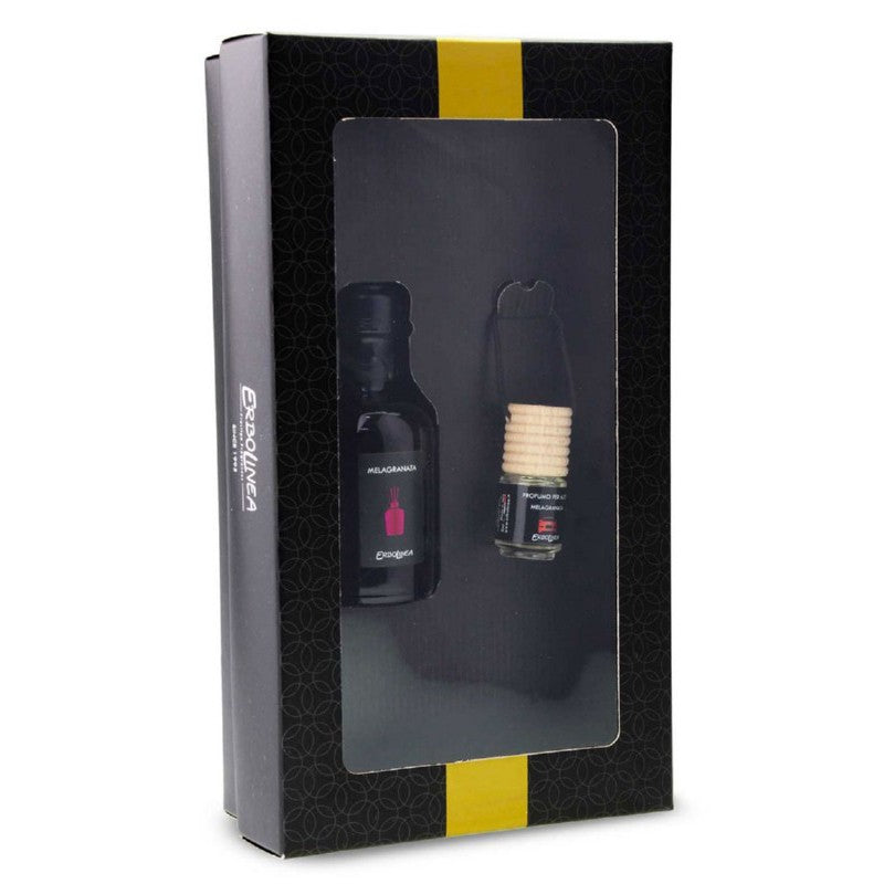 Home fragrance set Erbolinea Prestige Vin Di Vino ERBGIFTPACK4, includes home fragrance with sticks and car fragrance, 50 ml and 5 ml + gift Previa hair product