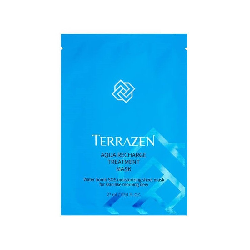 Sheet, moisturizing facial mask Terrazen Aqua Recharge Treatment Mask TER86804, especially suitable for dry facial skin, 27 ml