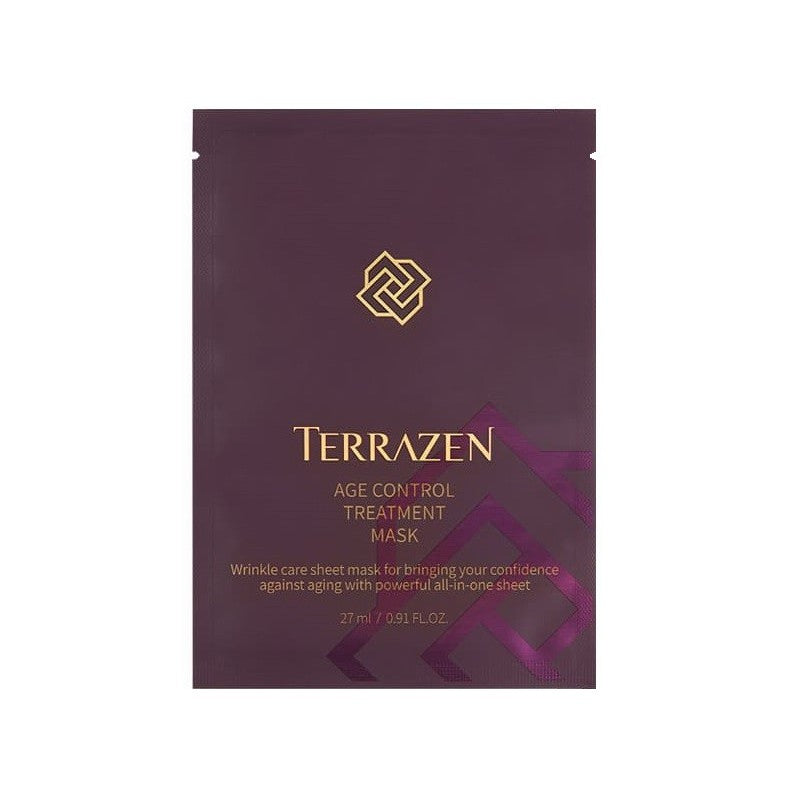 Тканевая укрепляющая маска для лица Terrazen Age Control Treatment Mask TER86810, особенно подходит для зрелой кожи лица, 27 мл