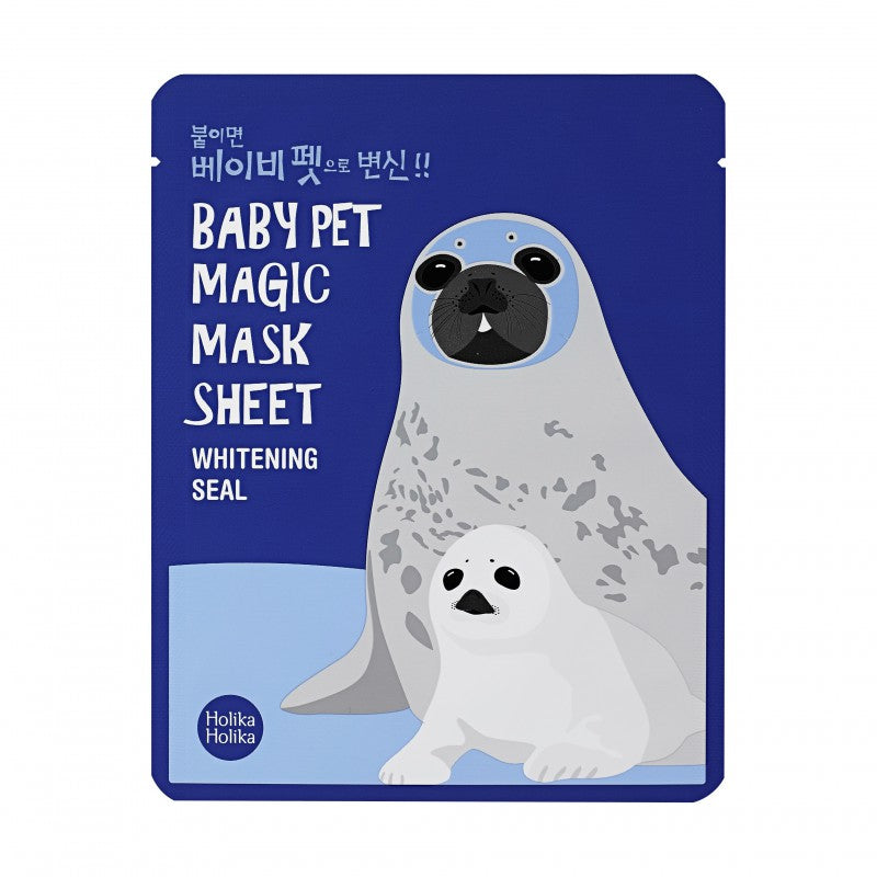 Lakštinė veido kaukė Holika Holika Baby Pet Magic Mask Sheet (Seal) šviesina veido odą 22 ml