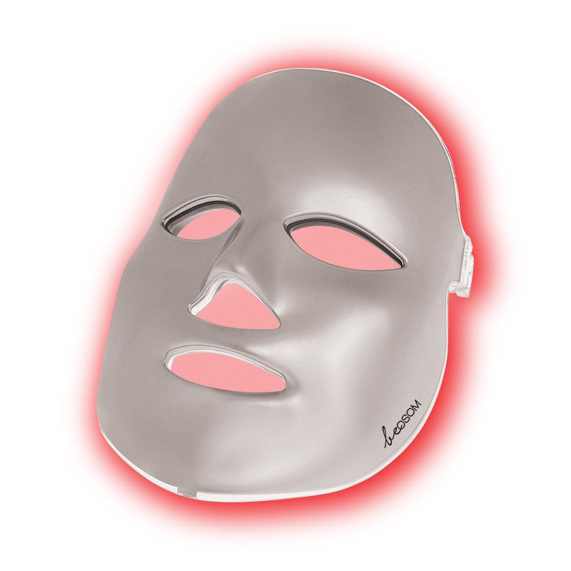 LED šviesos terapijos kaukė veidui Be OSOM Skin Rejuvenation Face Mask Silver BEOSOMSR11SILV, fotodinaminė šviesos terapija +dovana Previa plaukų priemonė