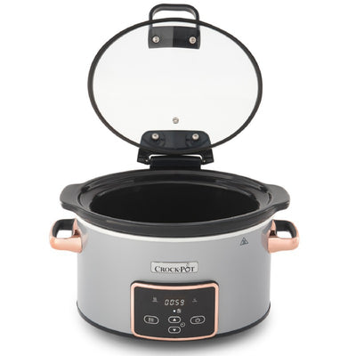 Slow cooker Crockpot CSC059X01, capacity 3.5 l, with timer, silver color