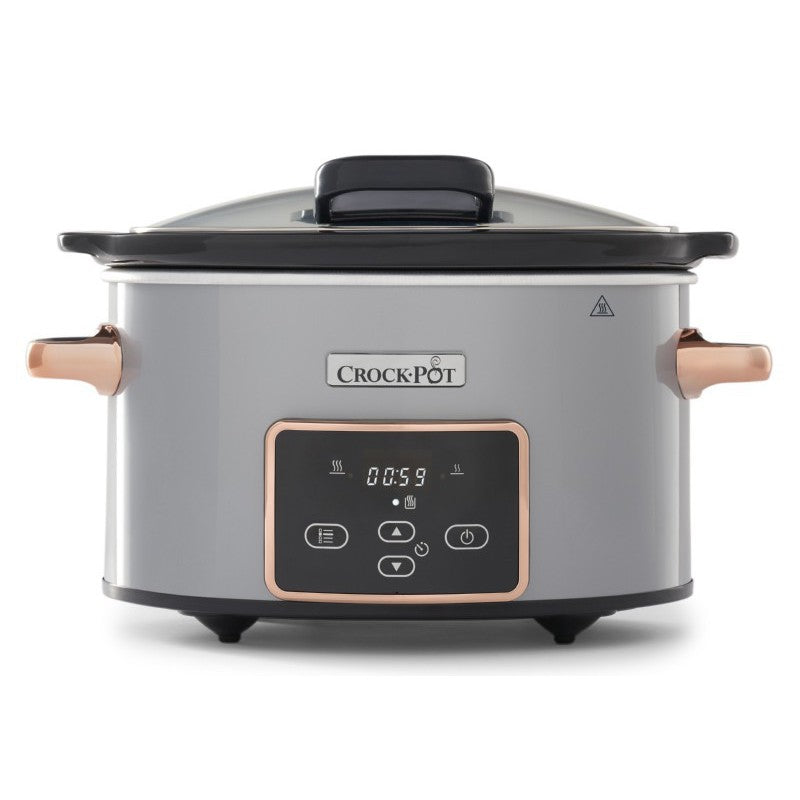 Slow cooker Crockpot CSC059X01, capacity 3.5 l, with timer, silver color