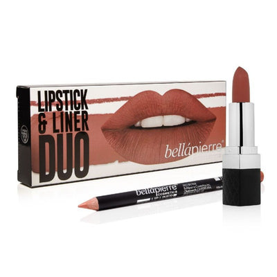 Lūpų dažų ir lūpų kontūro pieštuko rinkinys Bellapierre Lipstick & Liner Duo Incognito
